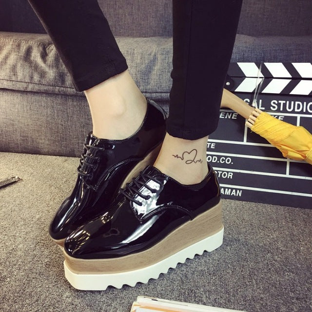 Women Shoes Lace-Up Loafers Flat 