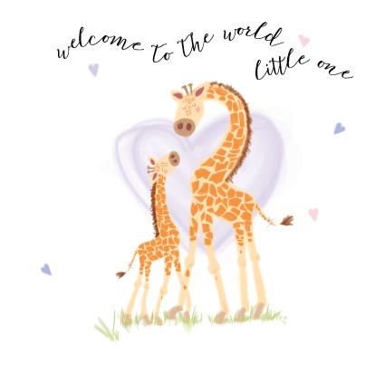CC52 Welcome to the World Little One Giraffes
