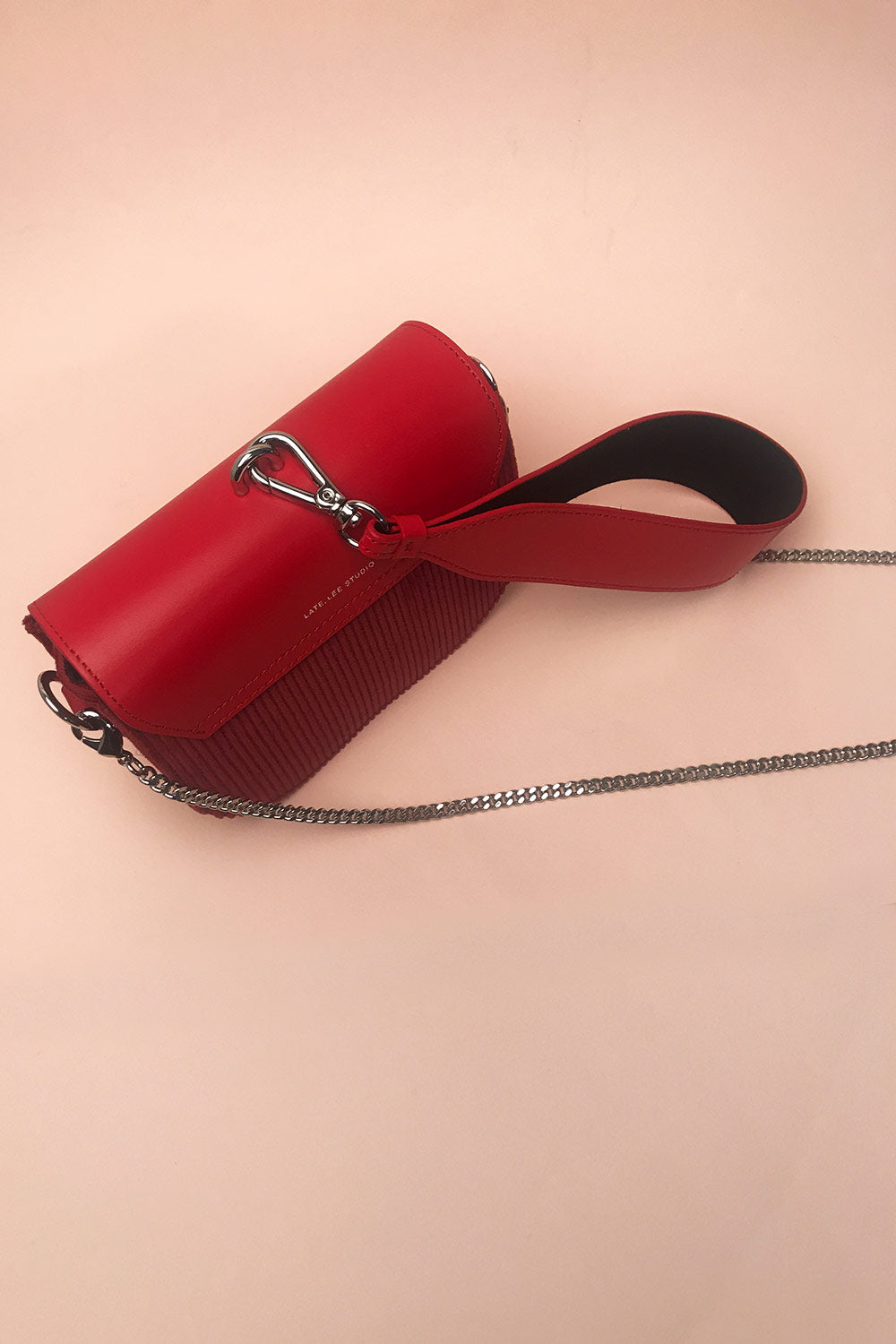 Mini Saddle Bag Red Corduroy