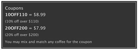 coffee discounts