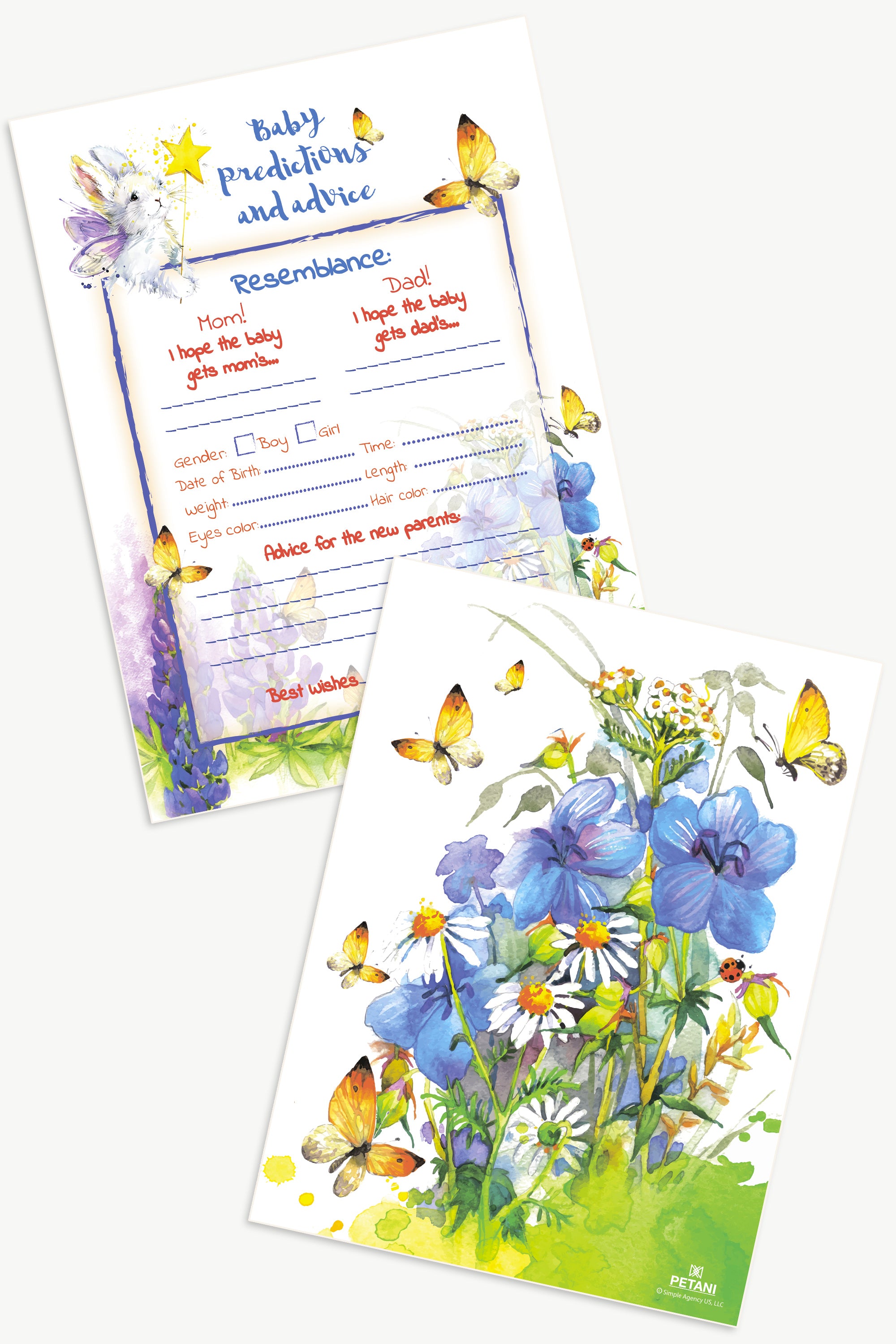 Baby Prediction And Advice Cards 50 Baby Shower Invitations Game