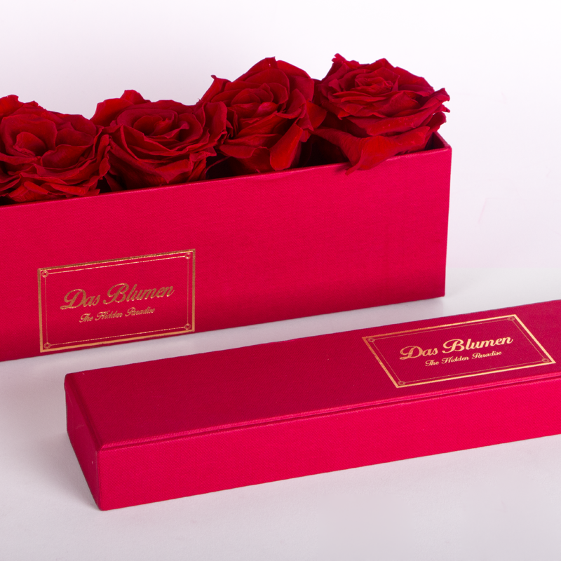 Our boxes are made of textured cardboard and hot stamp of the highest quality