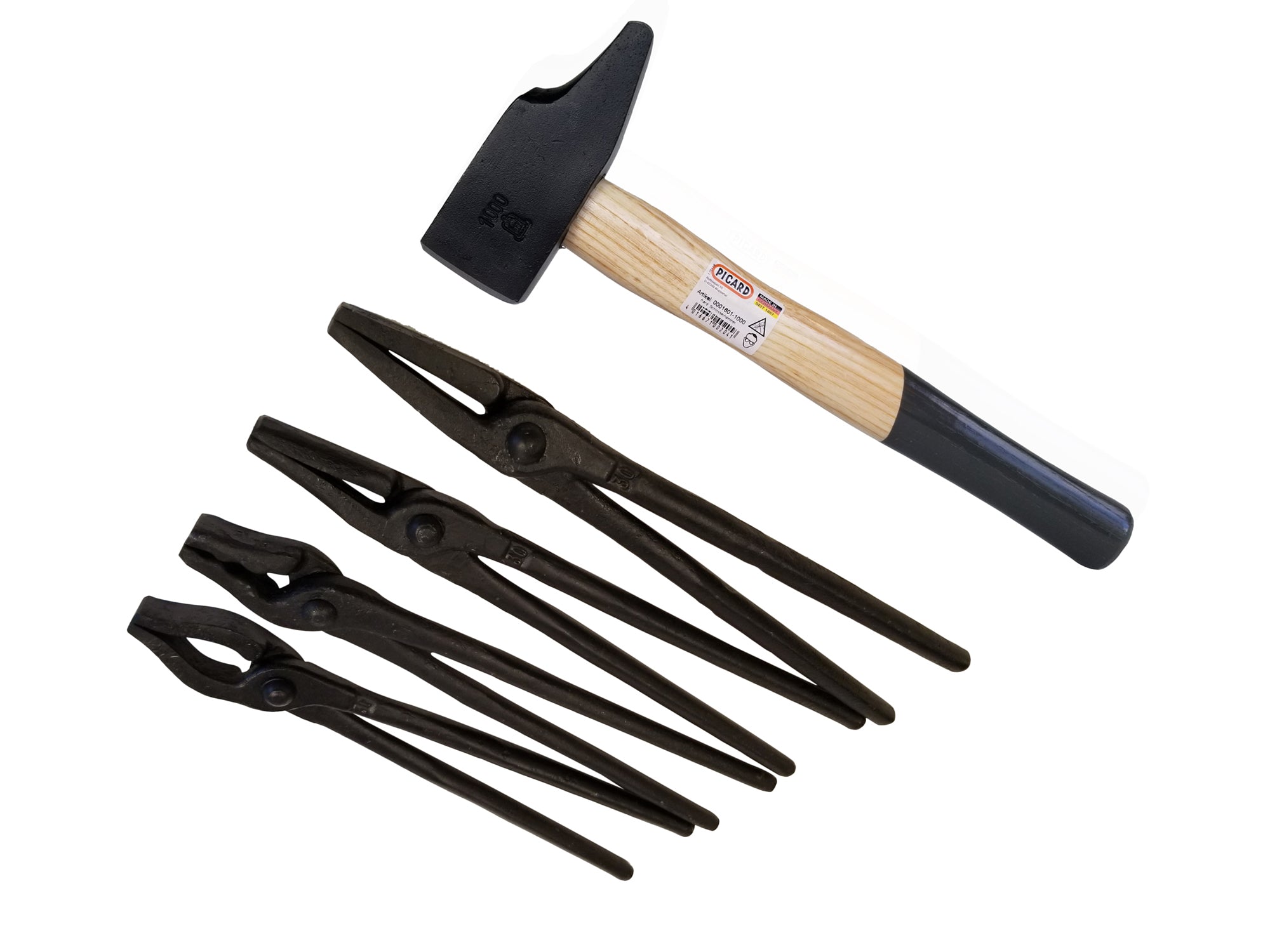 Picard 300 Series Tong and French Pattern Hammer 5 pcs Blacksmith Set