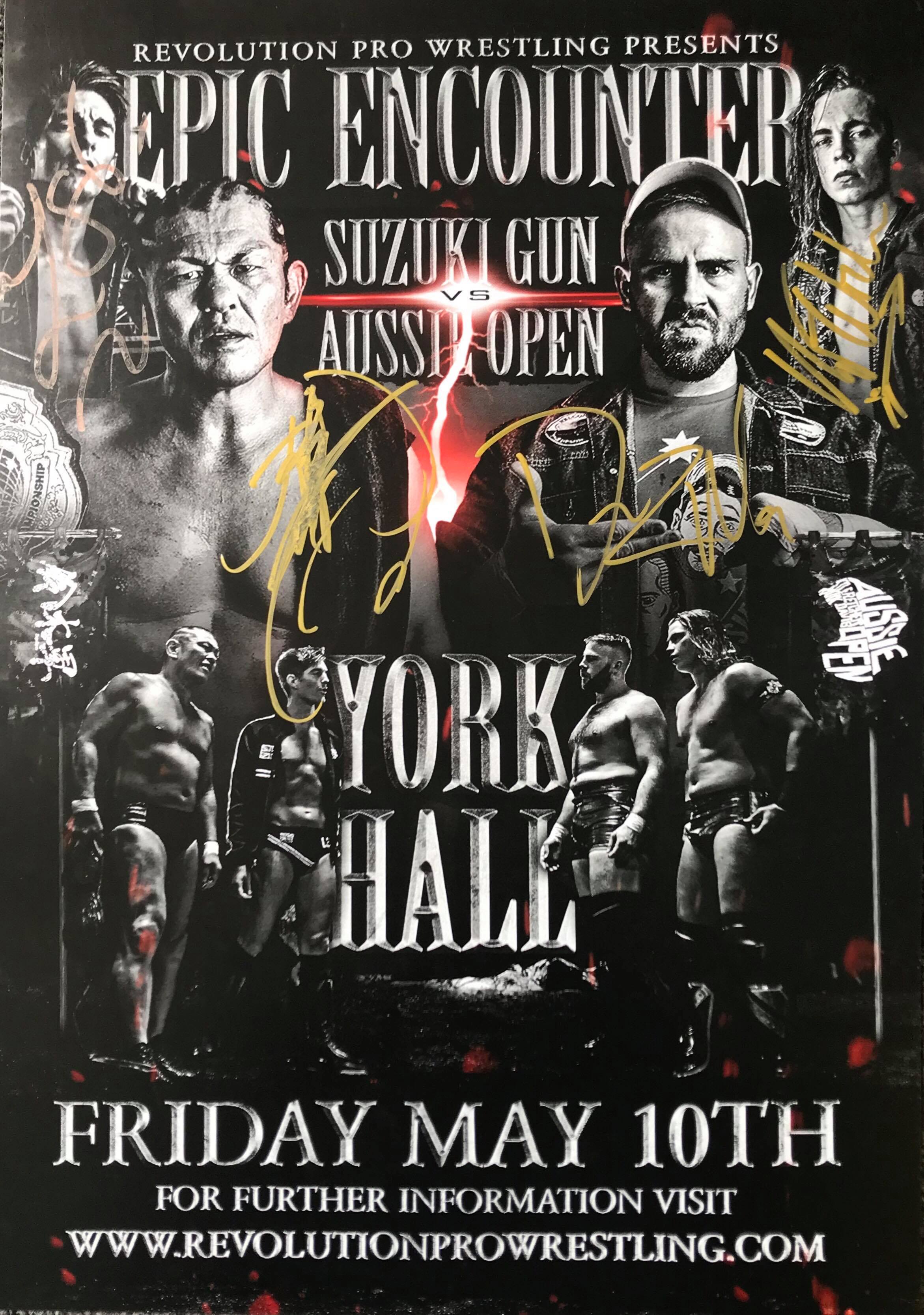 Signed Epic Encounter 2019 Poster Suzuki Gun & Aussie Open Shop RevPro