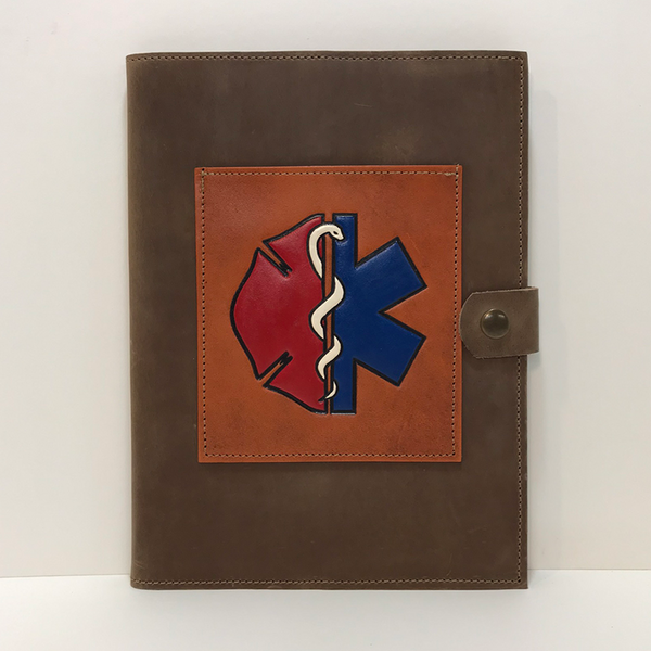 Brown Leather Notebook with Fire Star