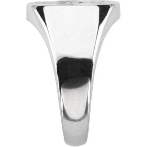 Sterling Silver Men's Signet Ring with Fleur de Lis