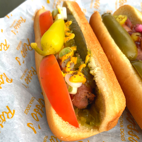 hotdog de atun tipo chicago