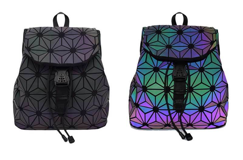 geometric reflective backpack