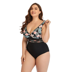 Sexy Printed One-Piece Plus Size Swimsuit - WomanOcean
