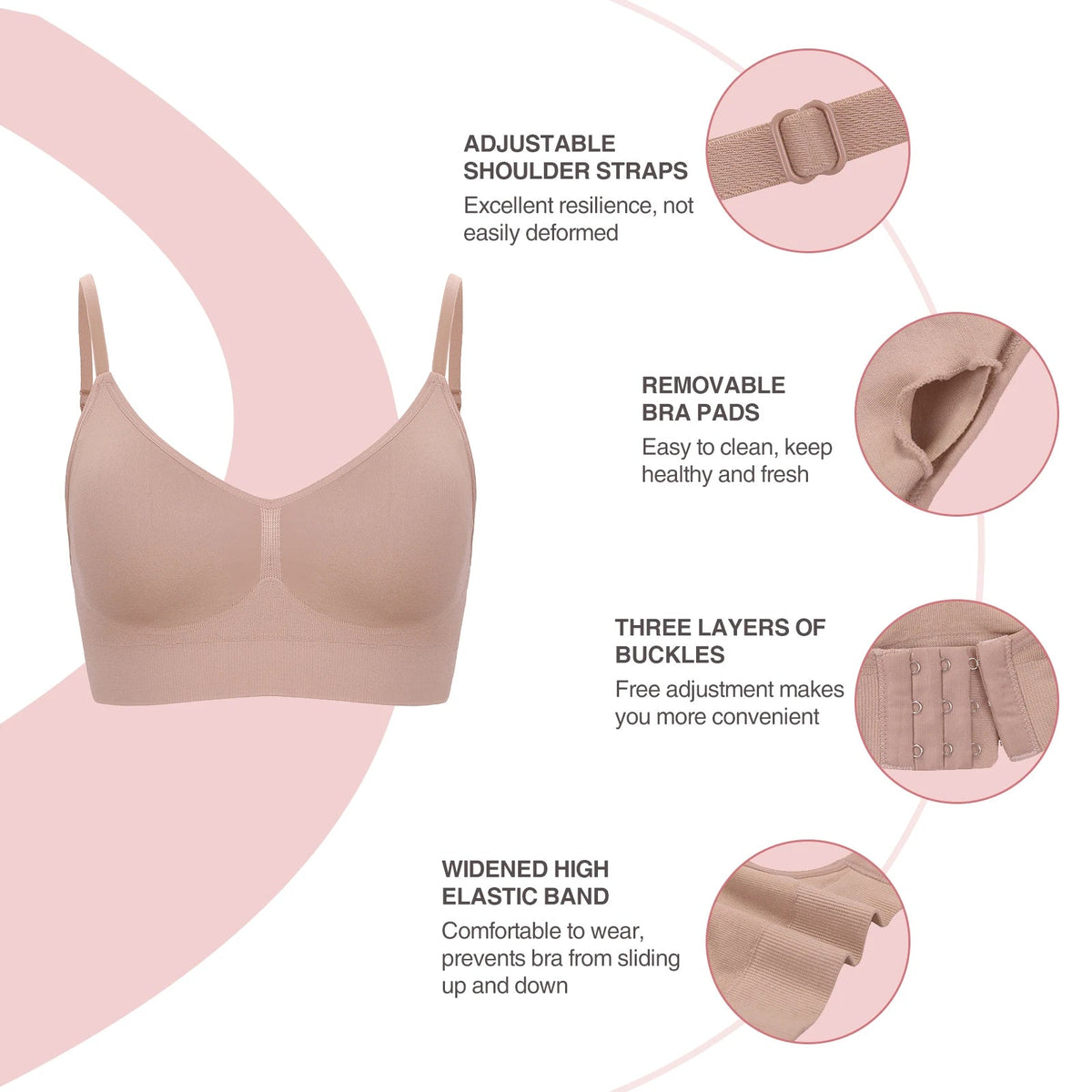 WO™️ Seamless Bra & Push up Thin-Straps