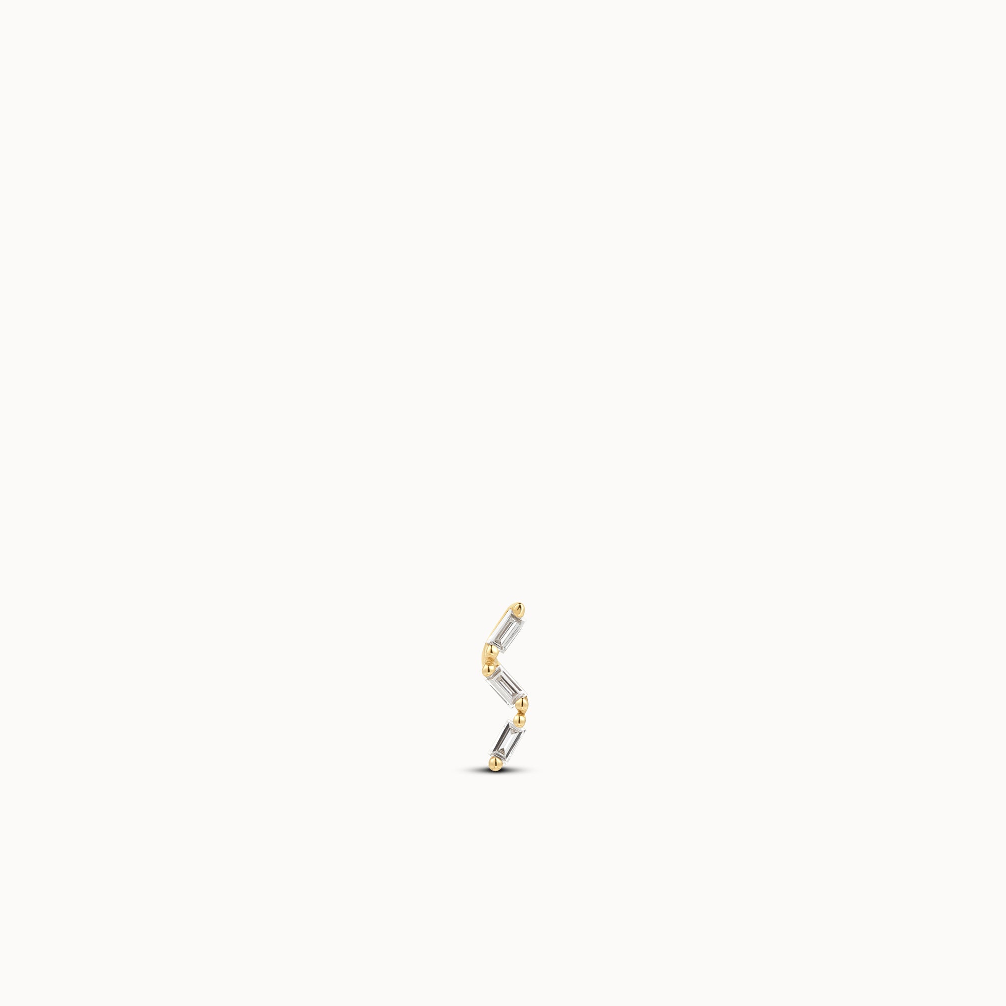 14k Triple Lab Grown Diamond Flat Back Stud