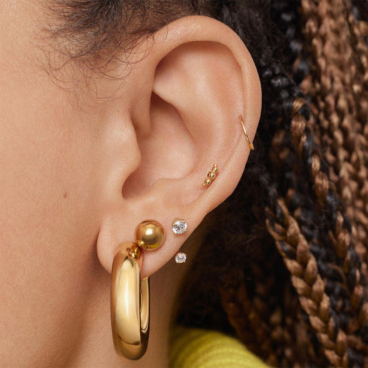 Plain Gold Hoop Earrings, heavy weight EH2 - TaberStudios