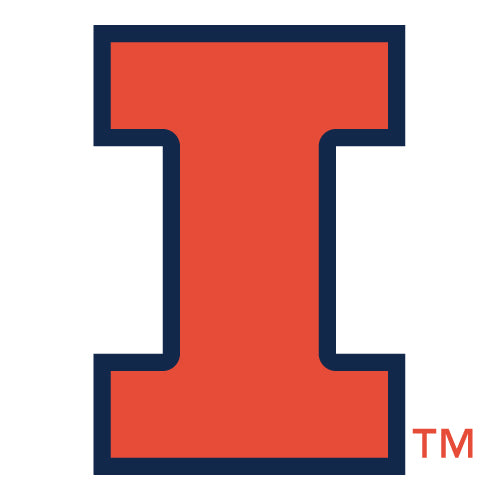 KH Sports Fan Illinois Fighting Illini Multi-Color Retro Circle Sign, 20x20  Inches, Fighting Illini Decor for Dorm Room, Bedroom, Fan Cave, Living