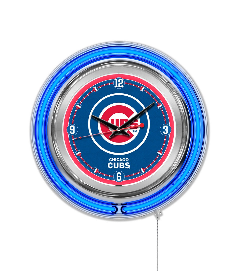 Chicago Cubs Clock Neon 14
