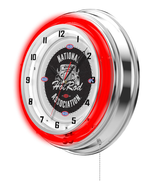NHRA Neon Clock | Indoor Drag Racing Clocks | Holland Gameroom ...