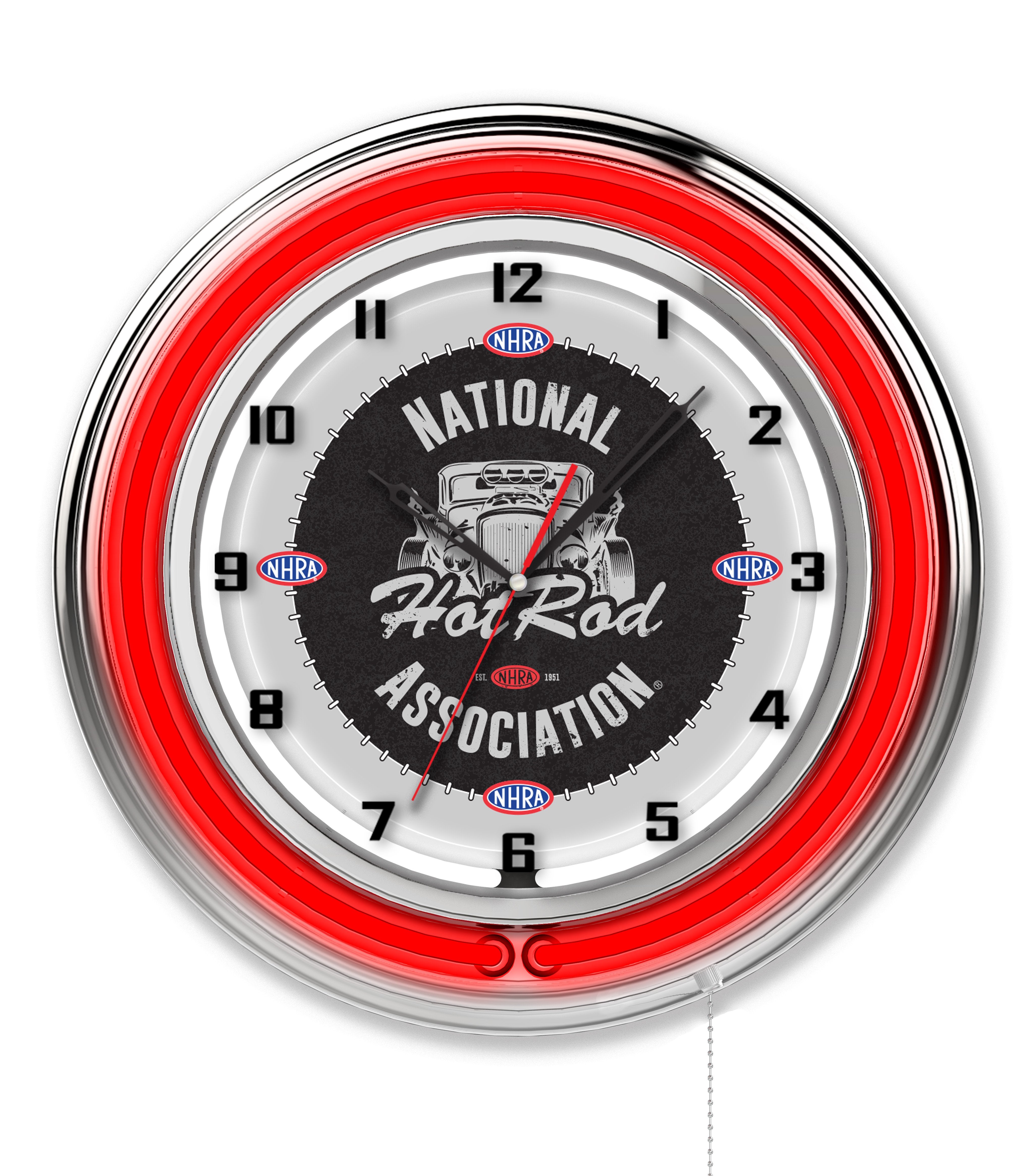 NHRA Neon Clock Indoor Drag Racing Clocks Holland Gameroom