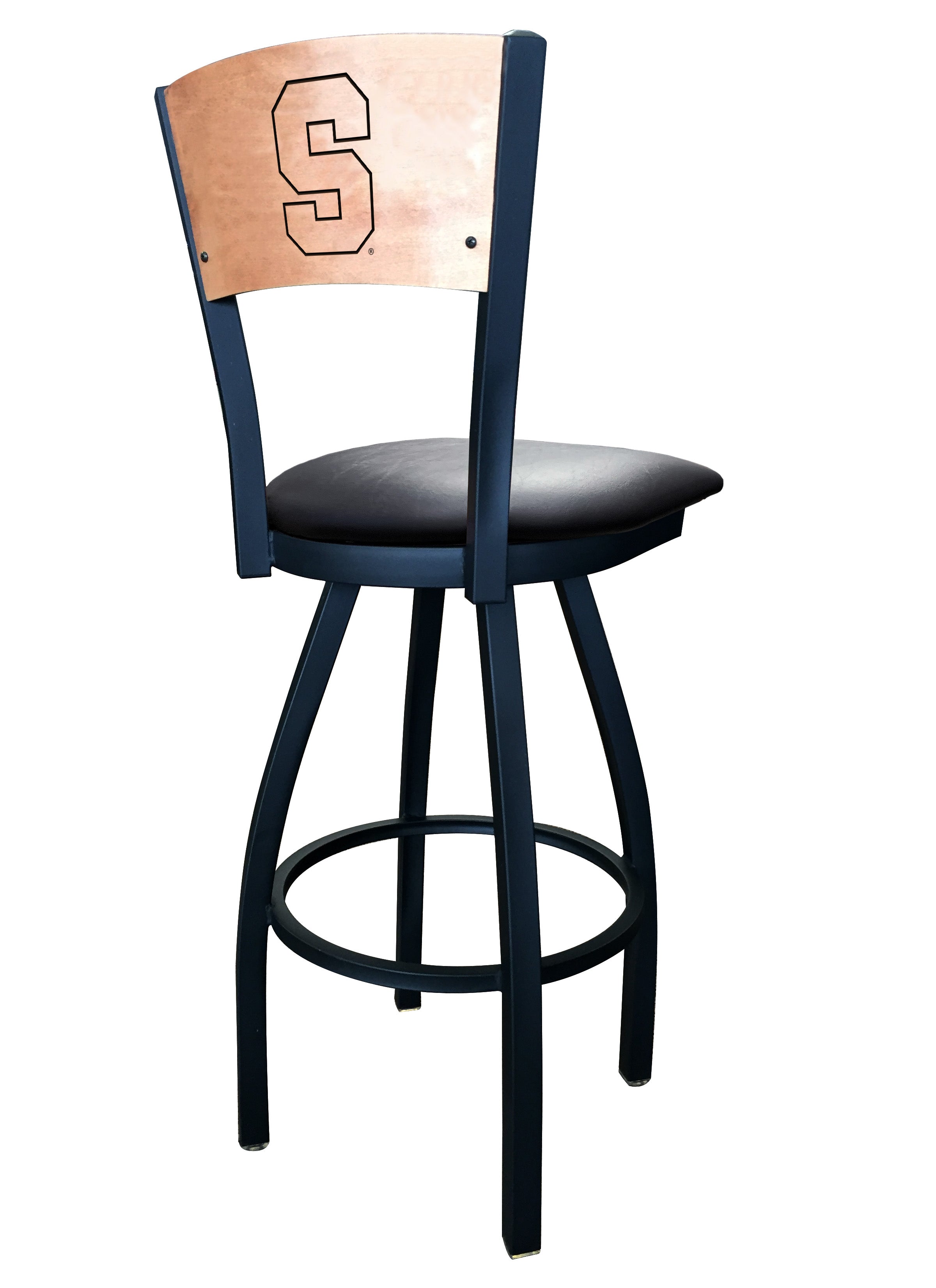 Holland Bar Stool Syracuse Bar Stool L03825BWMedMplASyrcseBlkVinyl