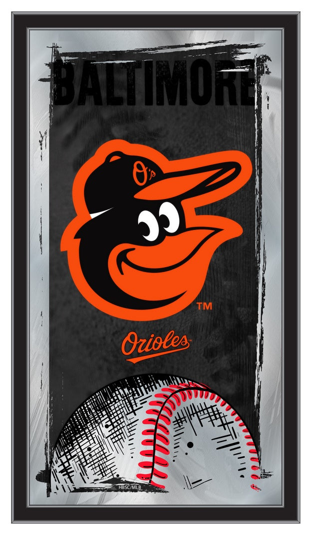 Baltimore Orioles: Vertical Team Spirit - Framed Mirrored Wall