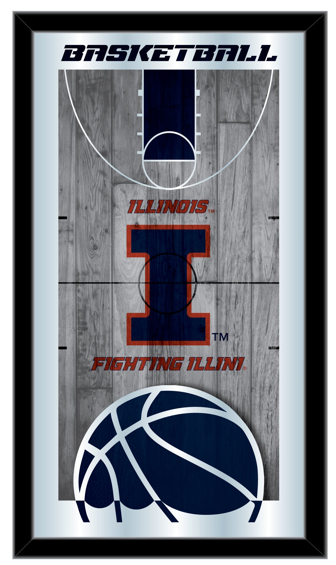 The Fan-Brand 20 in. Illinois Fighting Illini Badge Mirrored