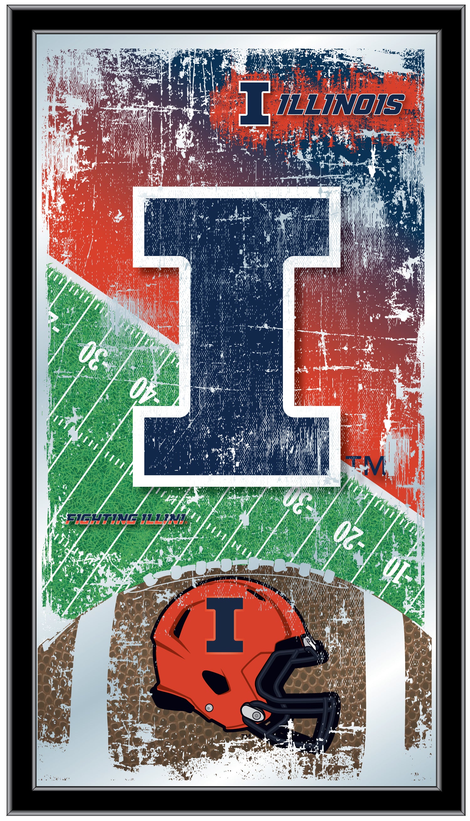 The Fan-Brand 20 in. Illinois Fighting Illini Badge Mirrored