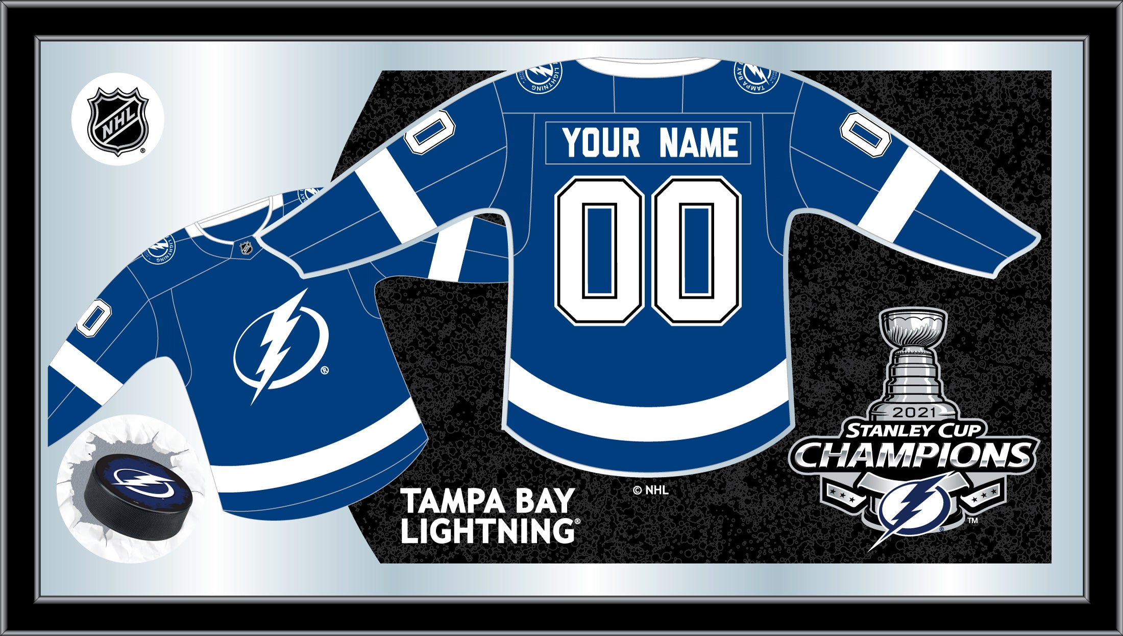 Tampa Bay Lightning Custom Jersey Bar Mirror