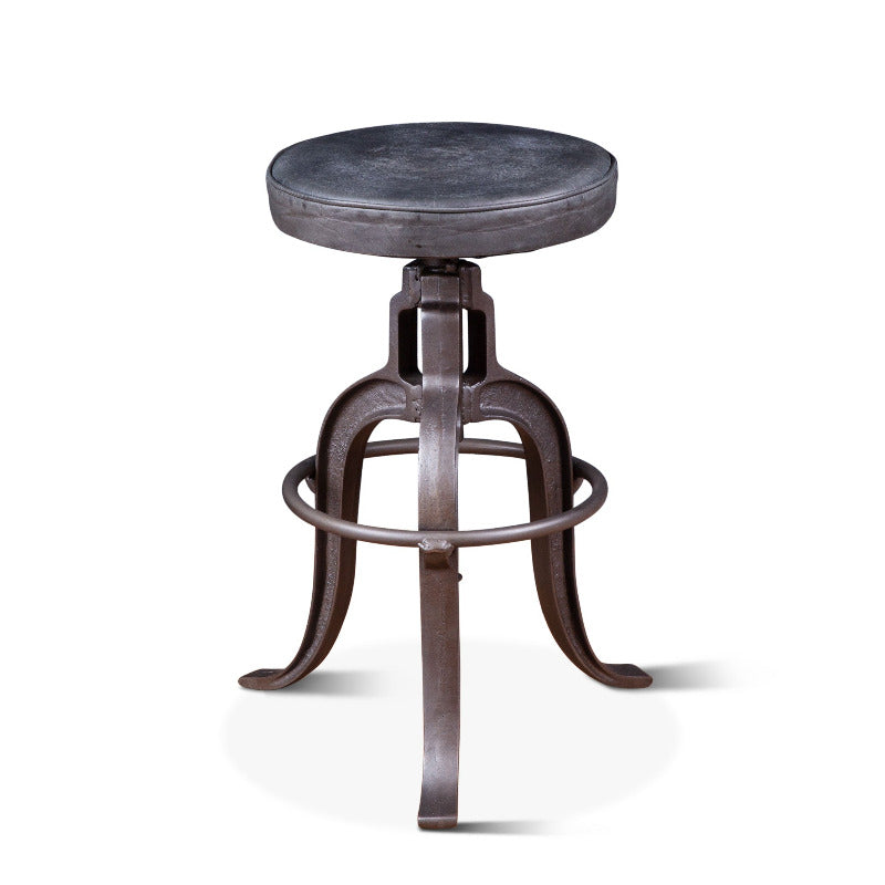 Sterling Industrial Modern Adjusting Barstool with Leather Seat