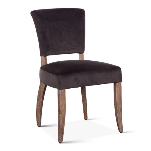 Salisbury Dining Chair, Champagne Classic Velvet & Dark Solid Hardwood Only  £79.99