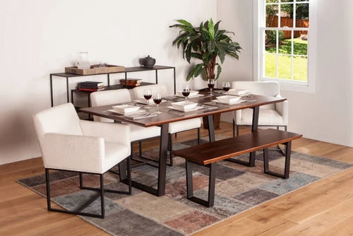 Mapai dining table and bench with rebel dining chairs