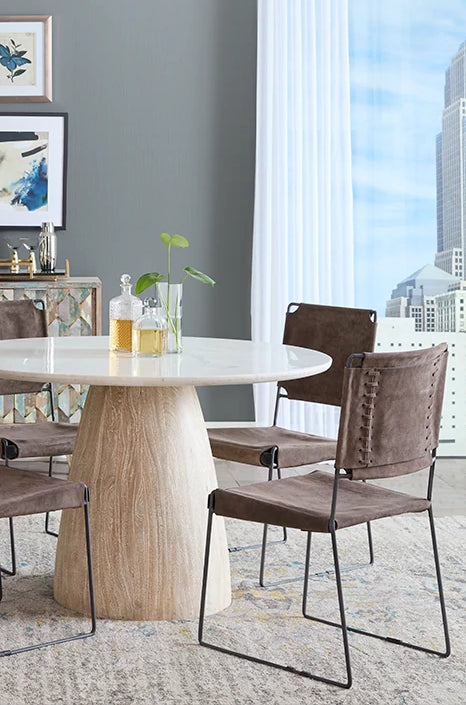 suede upholstered dining chair - world Interiors