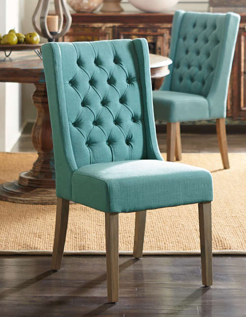 Upholstered Linen Chair - Chloe Contemporary Dining Chair - World Interiors