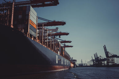 Cargo ship waiting to dock at a port