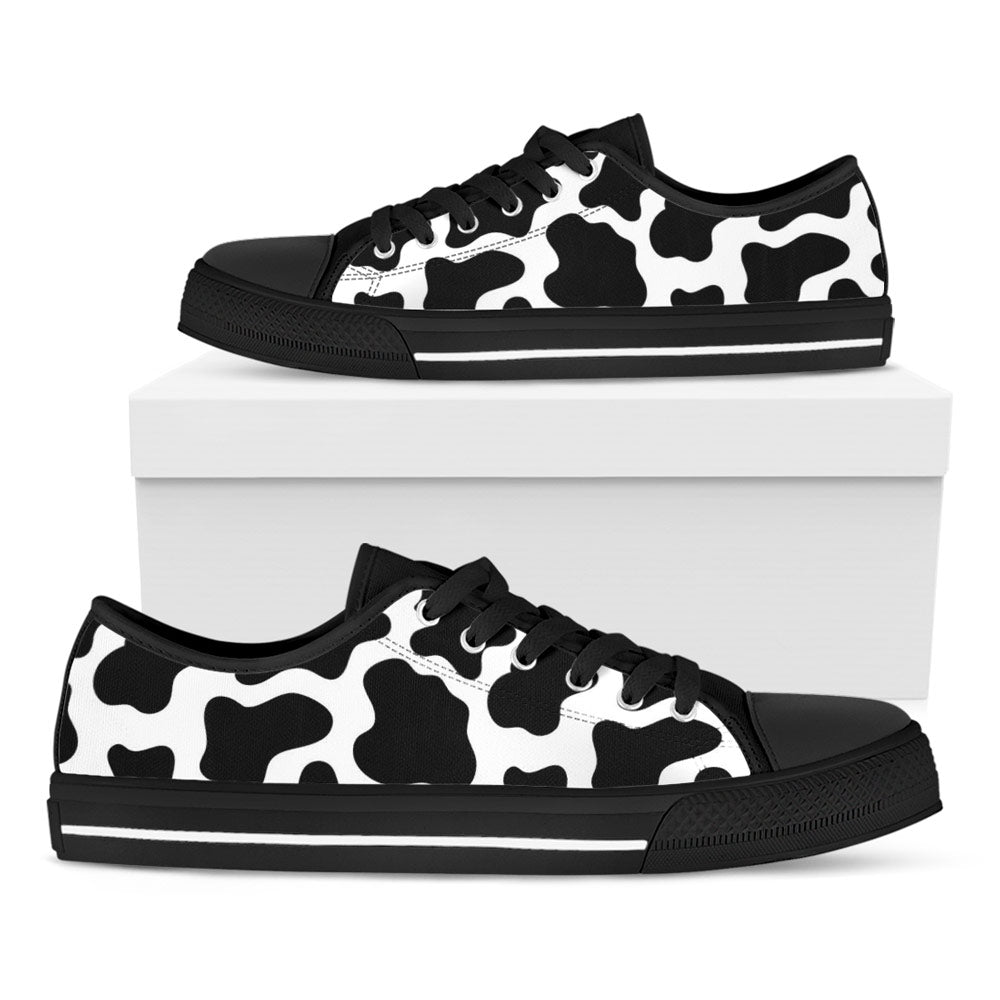 Cow Print Black and White Shoes - Animal Print Casual Sneakers ...