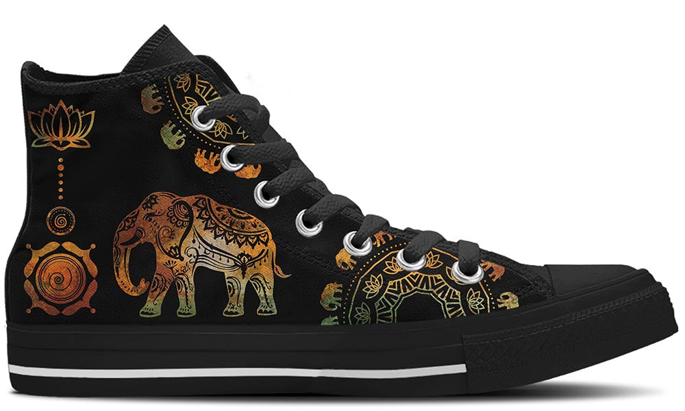 Ethnic Elephant Design Sneakers | High 