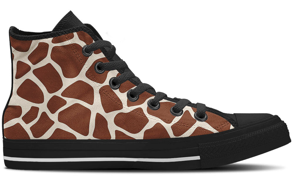 Giraffe Pattern Shoes - Animal Print High Top Sneakers – CustomKiks.com