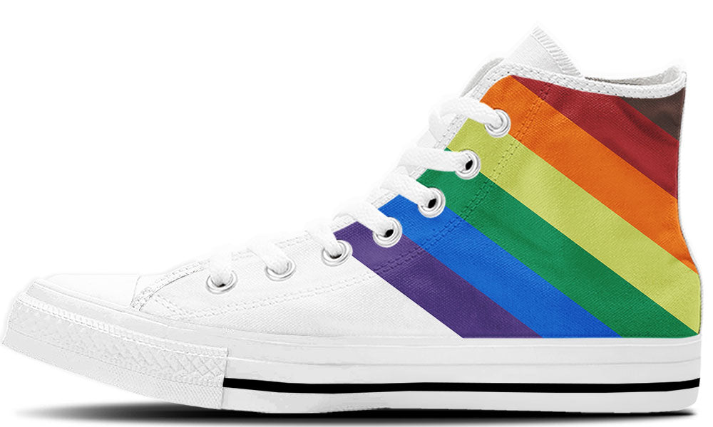 Rainbow High Top Shoes - Custom Canvas Shoes – CustomKiks.com