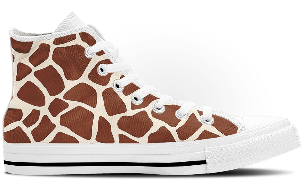 Giraffe Pattern Shoes - Animal Print High Top Sneakers – CustomKiks.com