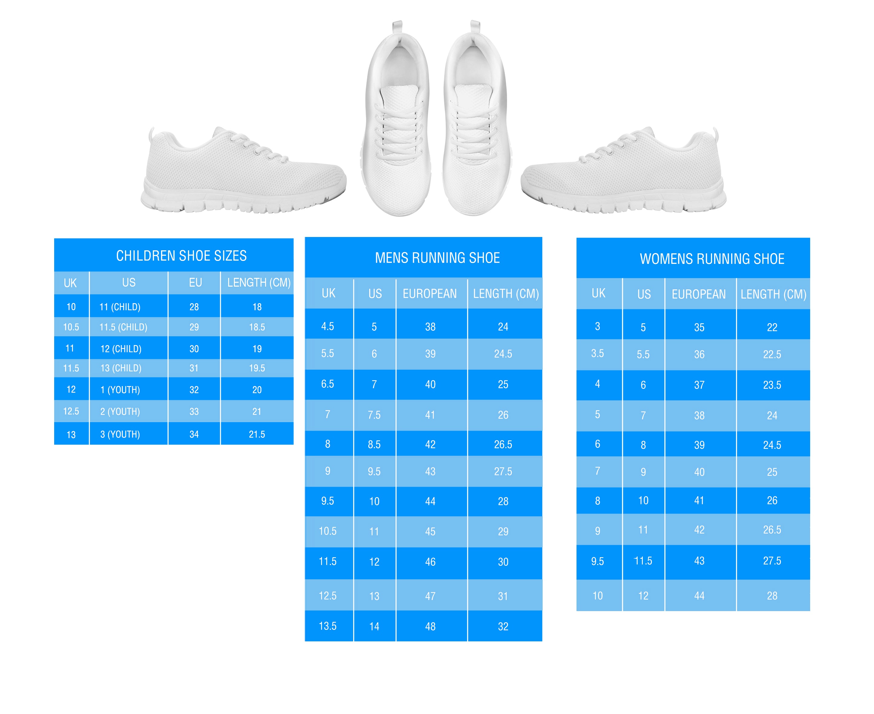 Sneakers Size Charts
