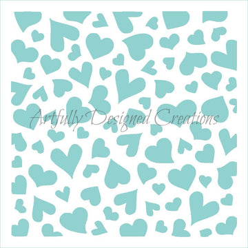 Mini Hearts Stencil Background  Bee's Baked Art Supplies and Artfully  Designed Creations