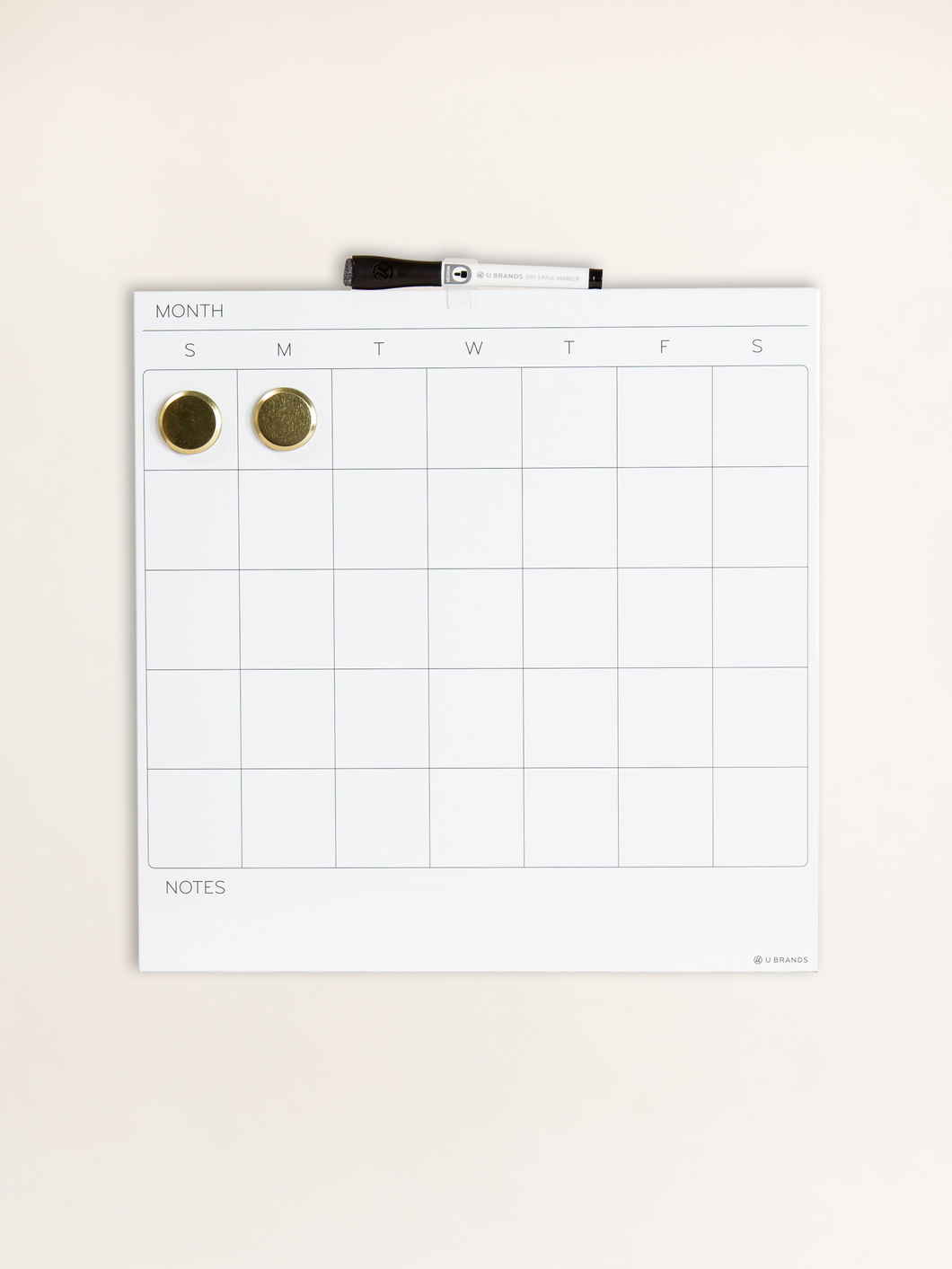 Square Dry Erase Calendar Board, 14" x 14" - U Brands