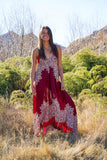 Maxi Freedom Dress-CLOTHING / DRESS-Big Colour (THA)-Border Mandala-Maroon-The Outpost NZ