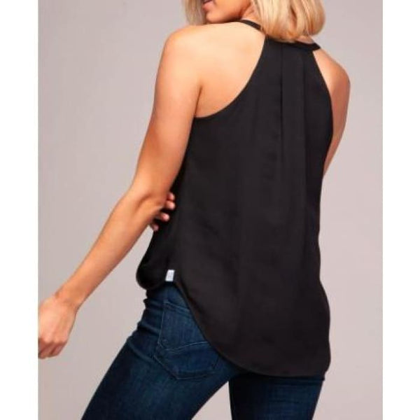 The Curated Closet - Black Lace Trim Velvet Camisole