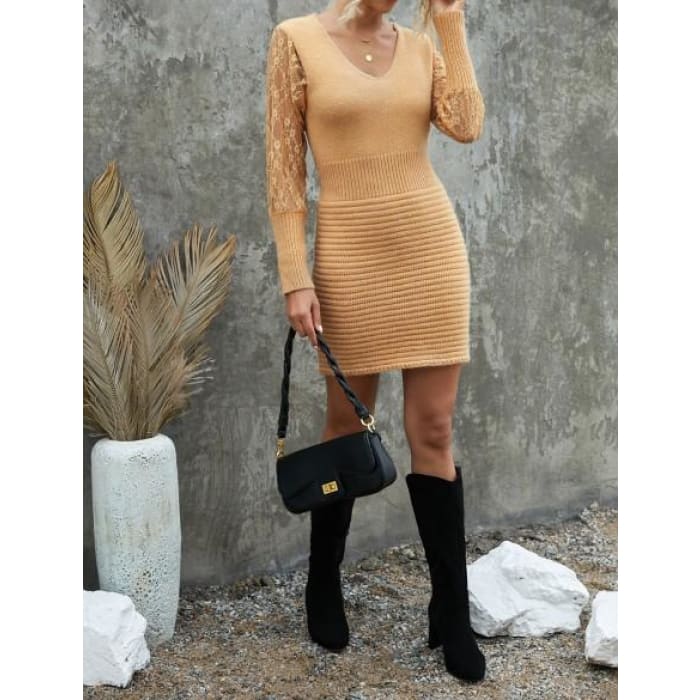 Cozy Camel Sweater Dress🍁🍂👢, Date Night Outfit