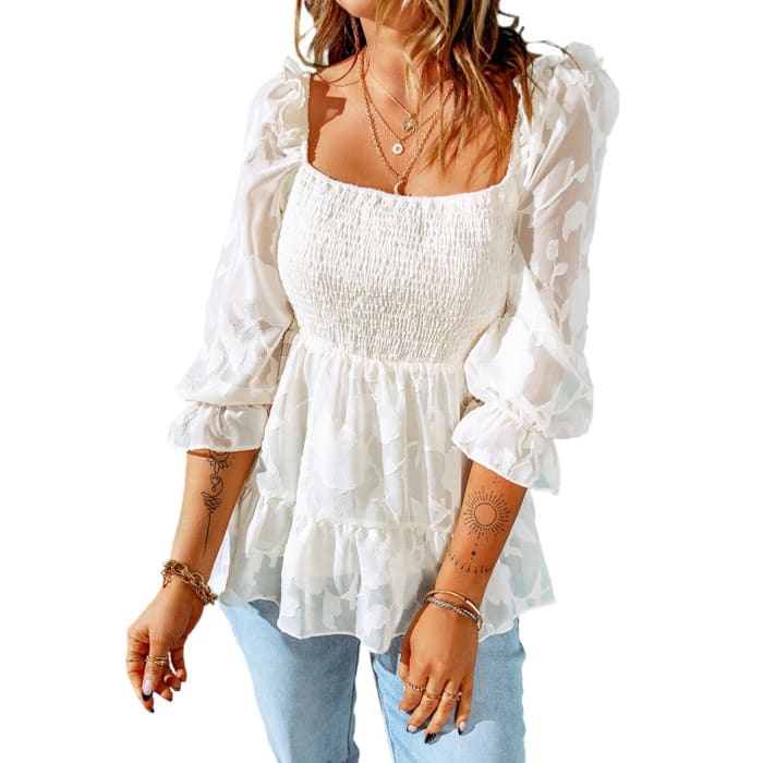 mm Få Blueprint The Curated Closet - Ivory Babydoll Blouse