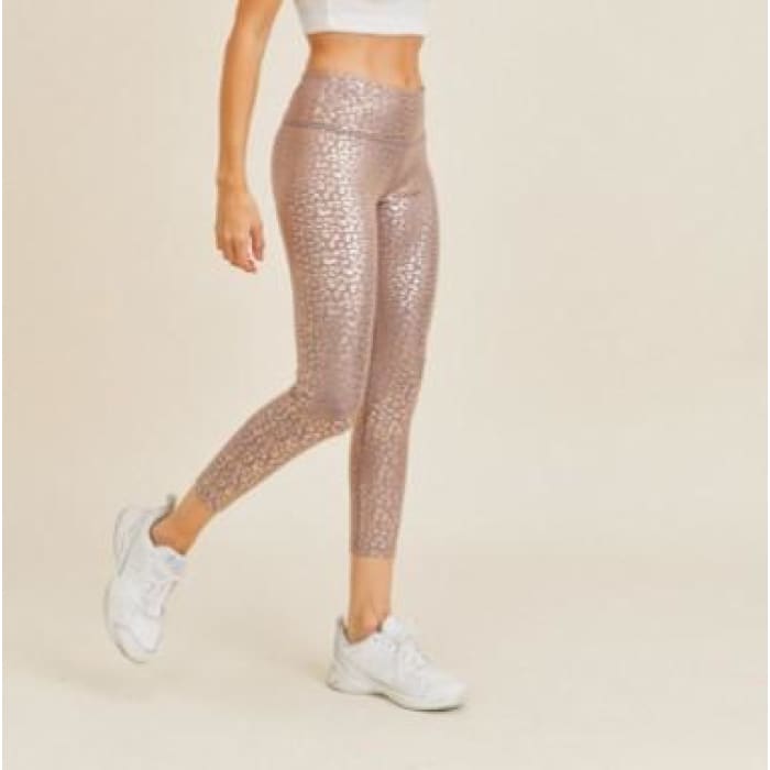 The Curated Closet - Rose Gold Leopard Leggings