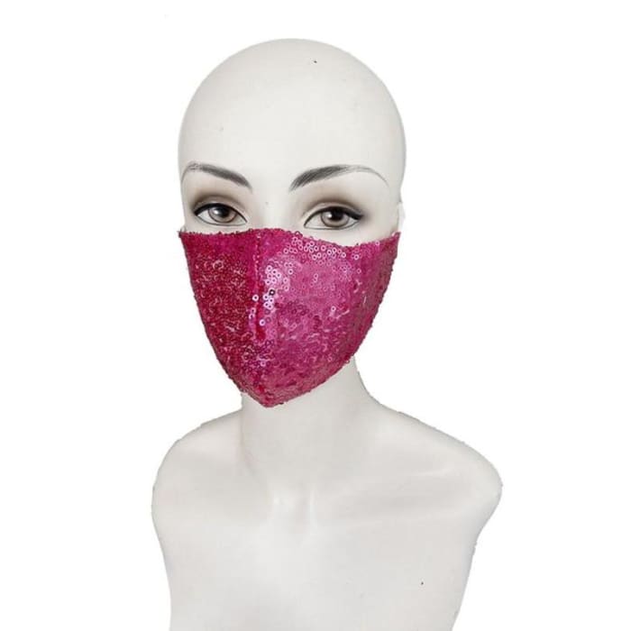 pink sequin face mask