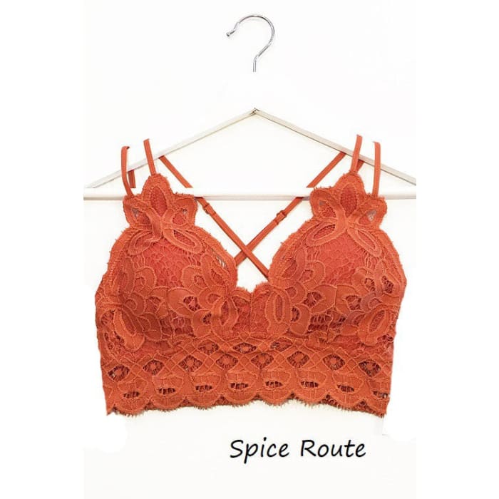 The Curated Closet - Spice Orange Lace Bralette