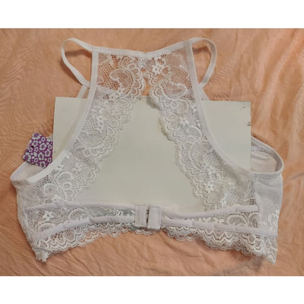 The Curated Closet - Blue High Neck Lace Bra