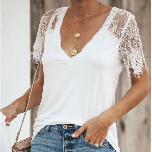 The Curated Closet - White High Neck Lace Bra