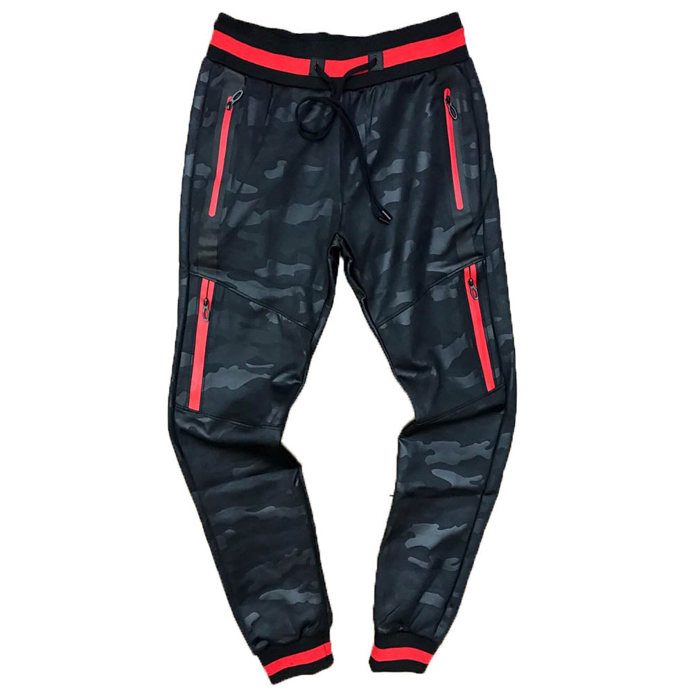 camo pants with red stripe