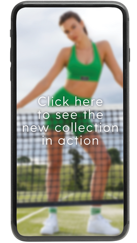 A phone showing a link to instagram showcasing the new season lorna jane activewear collection